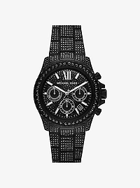Oversized Everest Pavé Black-Tone Watch