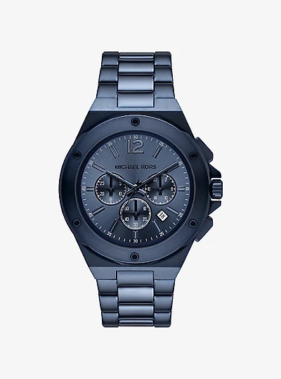 Oversized Lennox Blue-Tone Watch