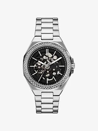 Oversized Callum Pavé Silver-Tone Watch