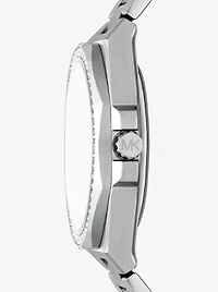 Oversized Callum Pavé Silver-Tone Watch