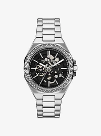 Oversized Callum Pavé Silver-Tone Watch