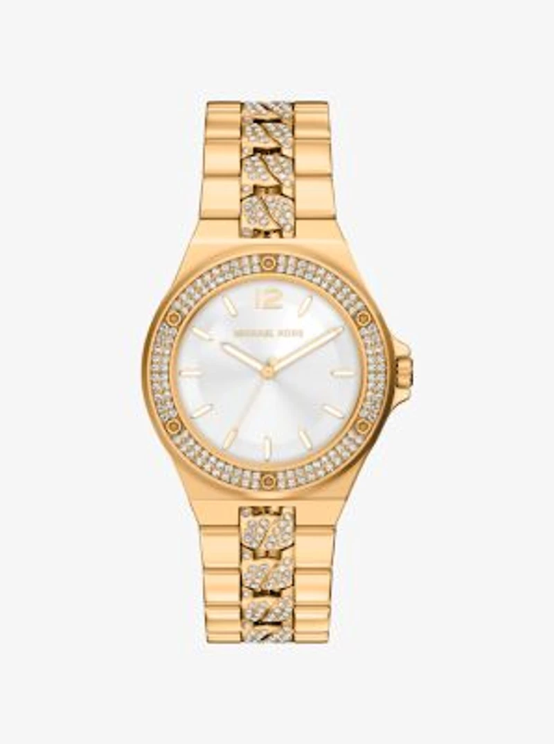 Lennox Pavé Gold-Tone Watch
