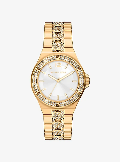 Lennox Pavé Gold-Tone Watch