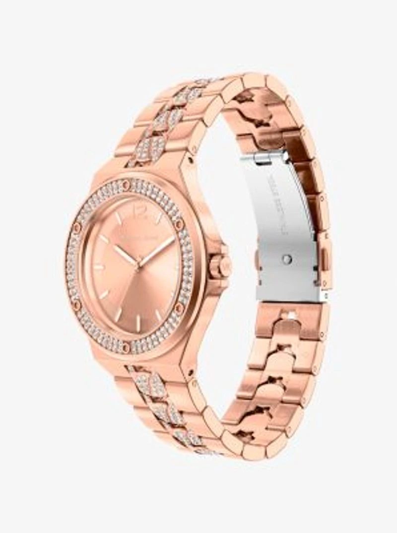 Lennox Pavé Rose Gold-Tone Watch