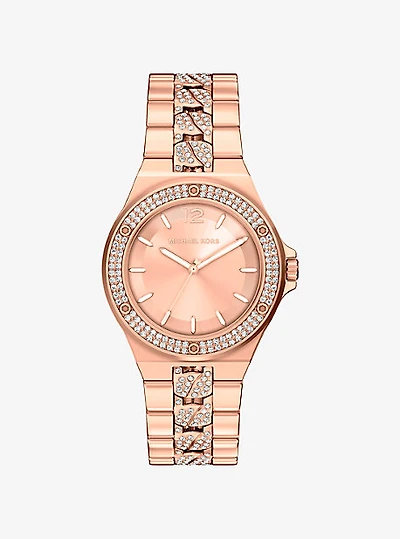 Lennox Pavé Rose Gold-Tone Watch