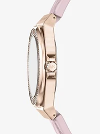 Lennox Pavé Rose Gold-Tone and Logo Silicone Strap Watch