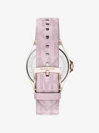 Lennox Pavé Rose Gold-Tone and Logo Silicone Strap Watch