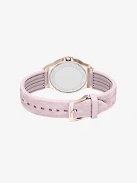 Lennox Pavé Rose Gold-Tone and Logo Silicone Strap Watch