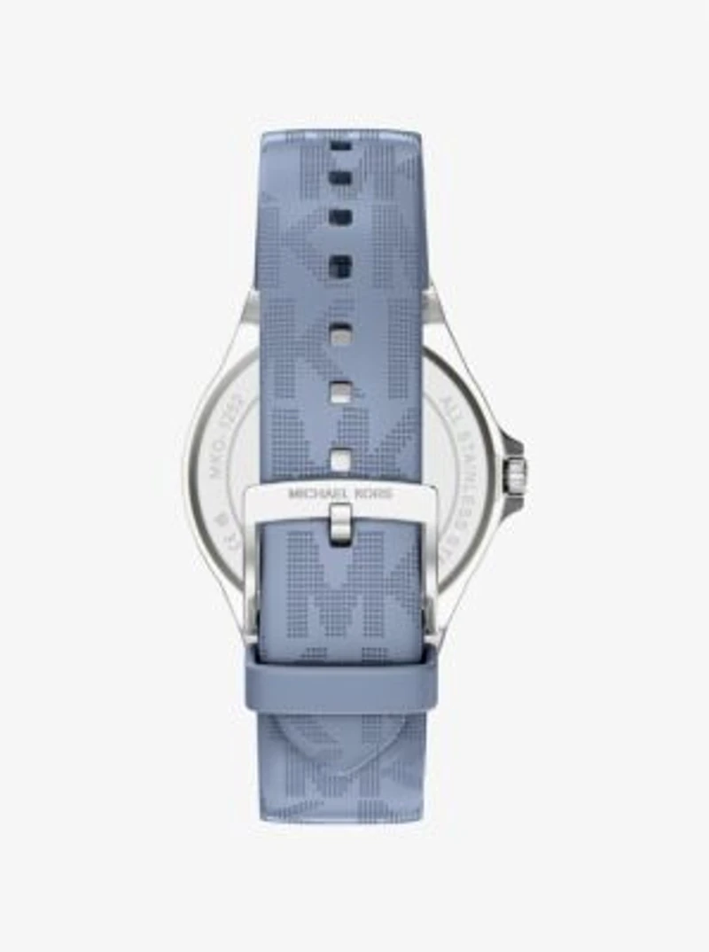 Lennox Pavé Silver-Tone and Logo Strap Watch