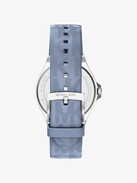 Lennox Pavé Silver-Tone and Logo Strap Watch