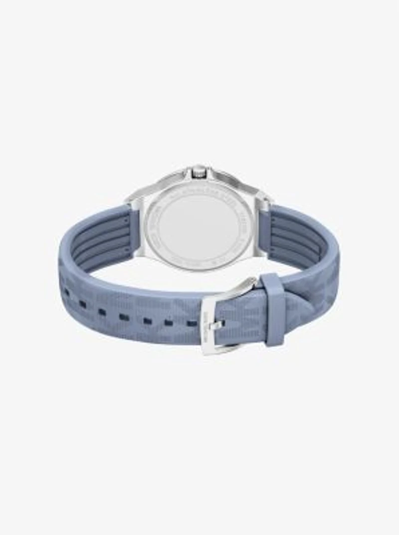 Lennox Pavé Silver-Tone and Logo Strap Watch