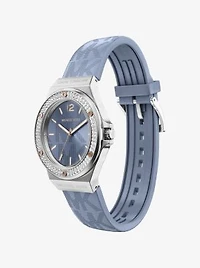 Lennox Pavé Silver-Tone and Logo Strap Watch