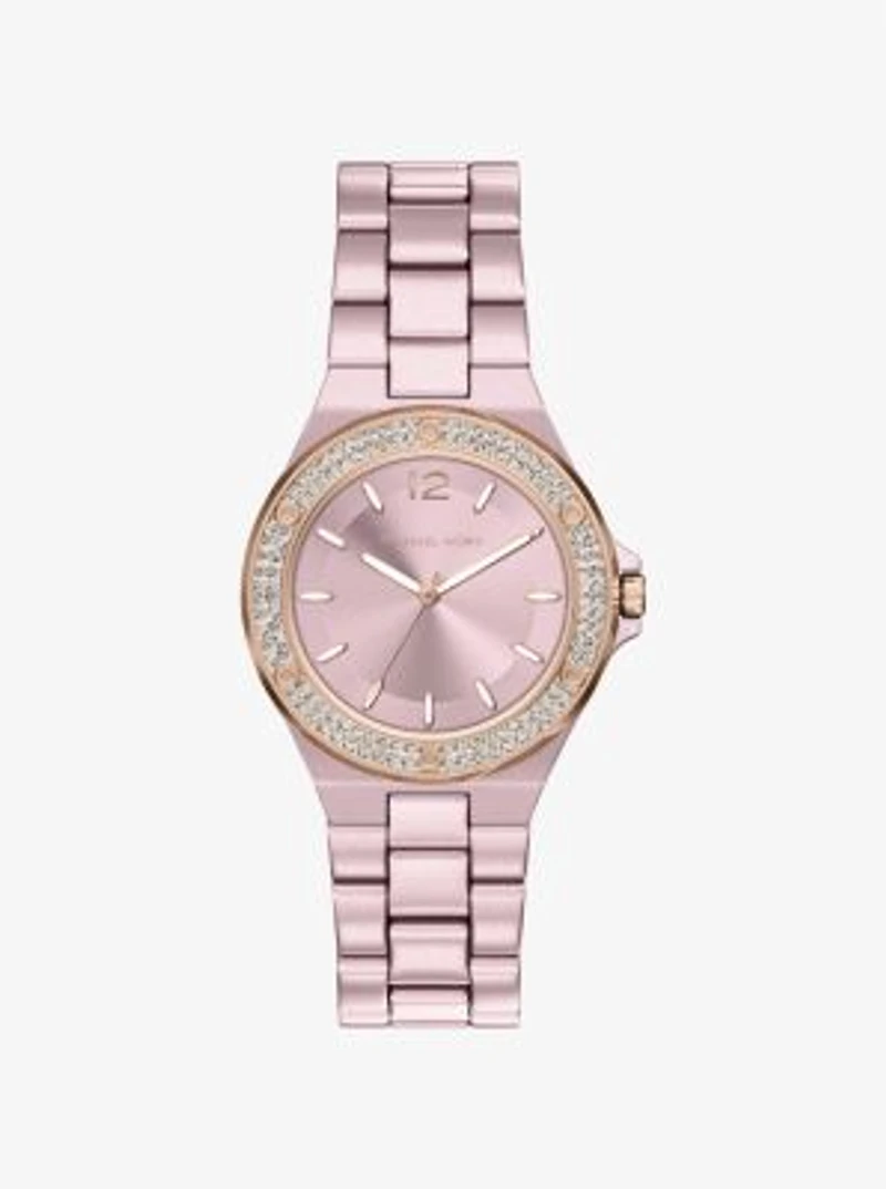 Mini Lennox Pavé Pink-Tone Watch