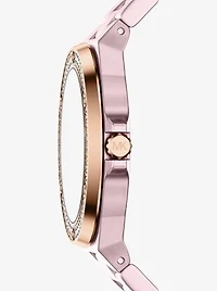 Mini Lennox Pavé Pink-Tone Watch