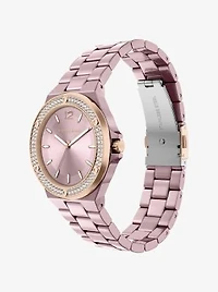 Mini Lennox Pavé Pink-Tone Watch