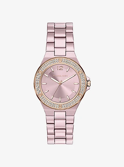 Mini Lennox Pavé Pink-Tone Watch