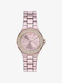 Mini Lennox Pavé Pink-Tone Watch