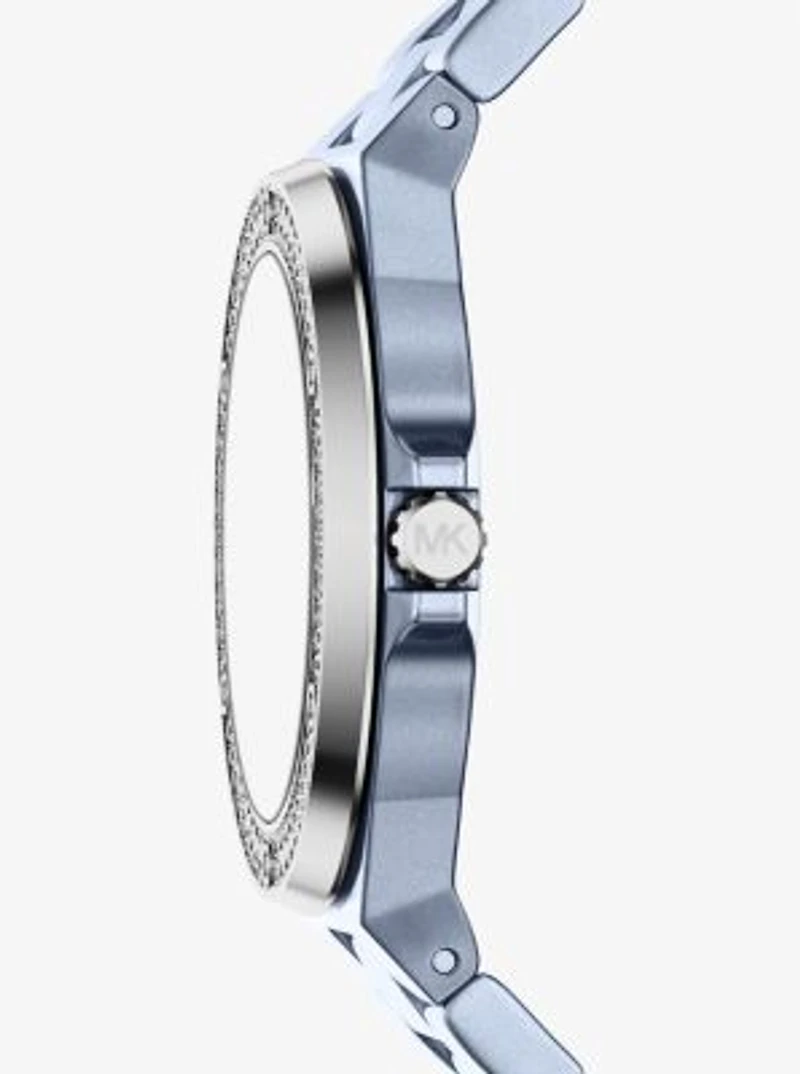 Mini Lennox Pavé Blue-Tone Watch