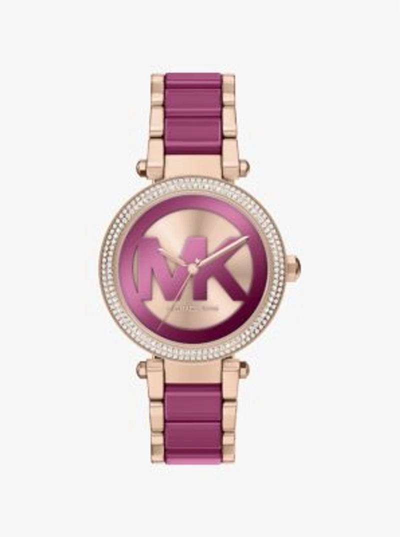 Oversized Parker Pavé Pink-Tone Watch