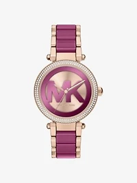 Oversized Parker Pavé Pink-Tone Watch