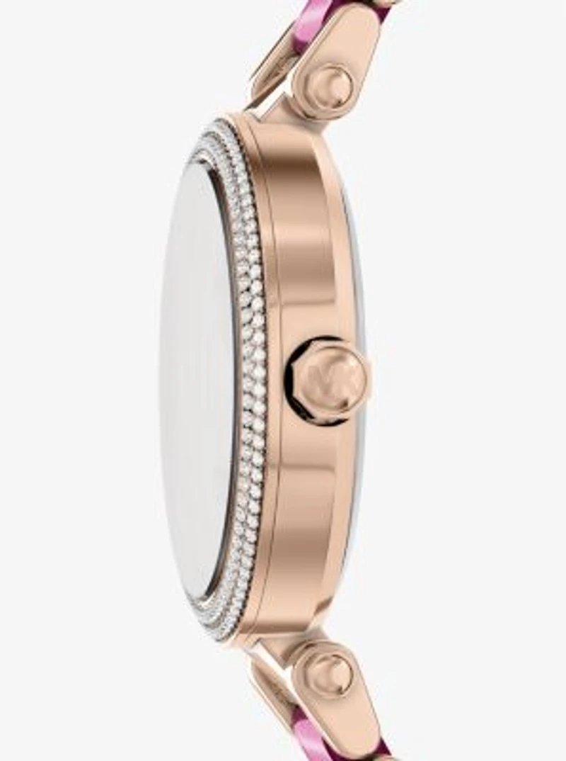 Oversized Parker Pavé Pink-Tone Watch