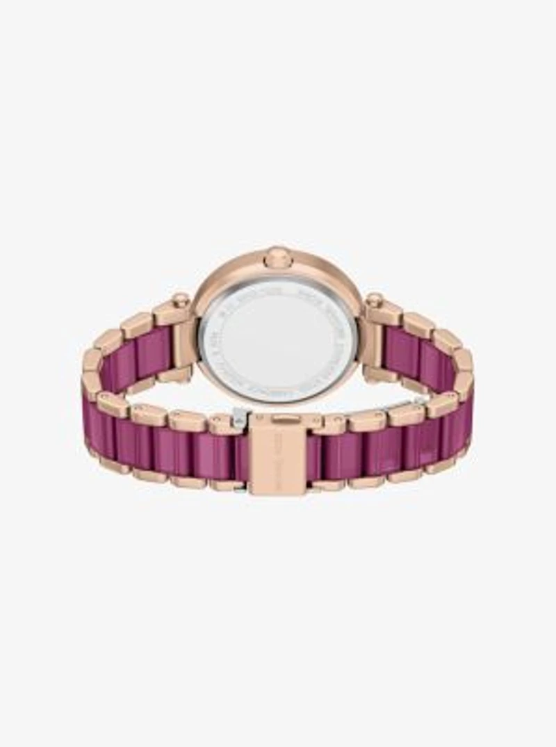 Oversized Parker Pavé Pink-Tone Watch