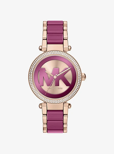 Oversized Parker Pavé Pink-Tone Watch