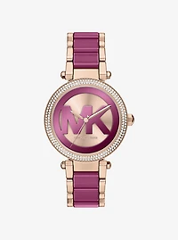 Oversized Parker Pavé Pink-Tone Watch