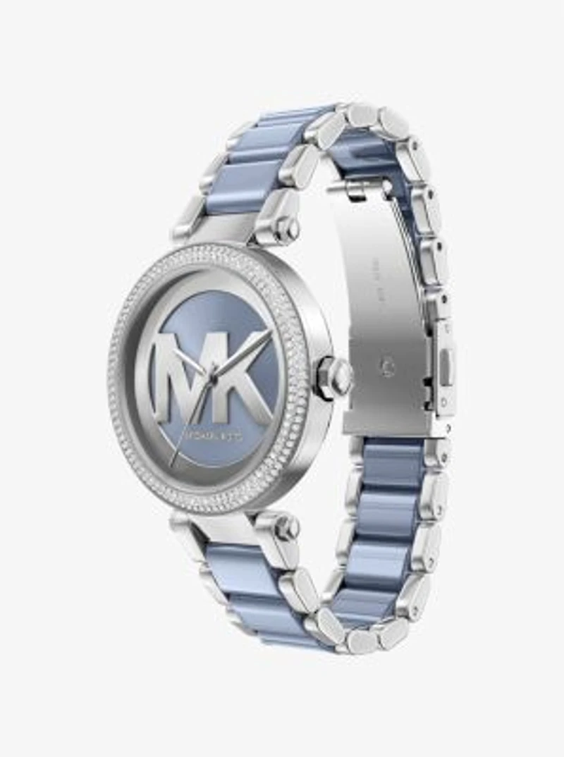 Oversized Parker Pavé Blue-Tone Watch