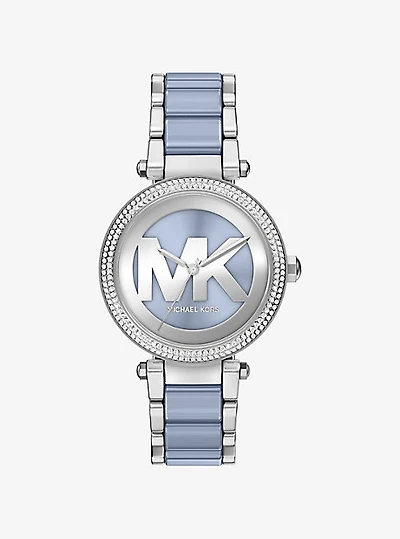 Oversized Parker Pavé Blue-Tone Watch