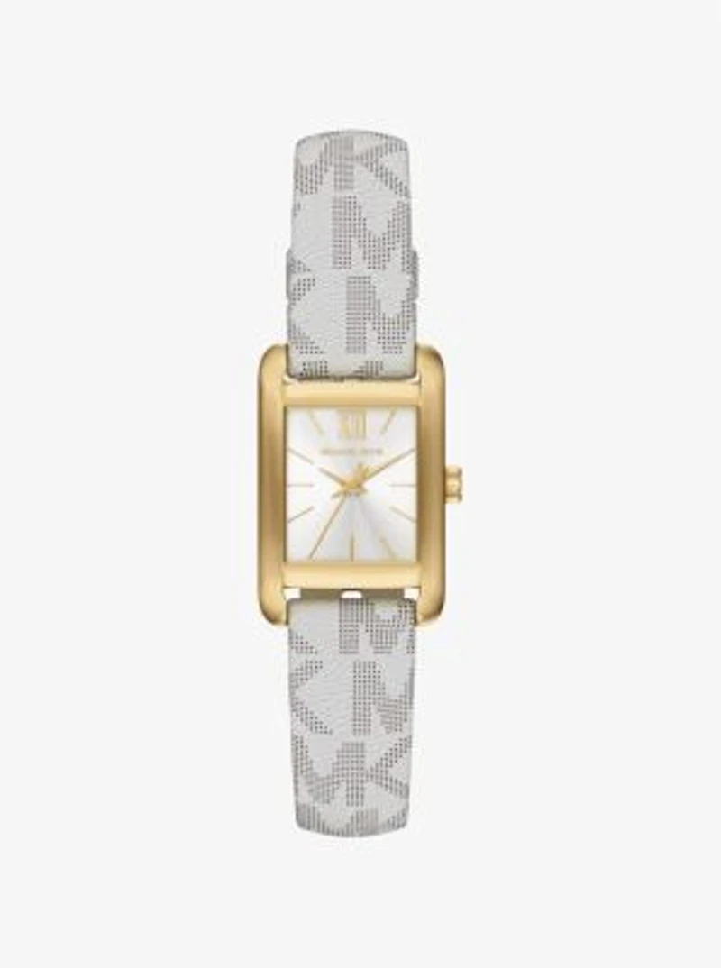 Mini Monroe Gold-Tone and Logo Strap Watch