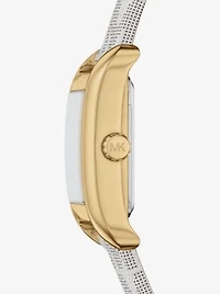 Mini Monroe Gold-Tone and Logo Strap Watch