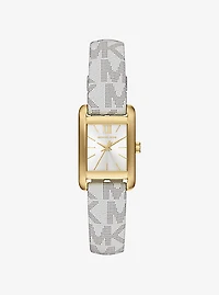 Mini Monroe Gold-Tone and Logo Strap Watch