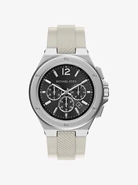 Oversized Lennox Silver-Tone and Silicone Watch