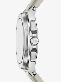 Oversized Lennox Silver-Tone and Silicone Watch