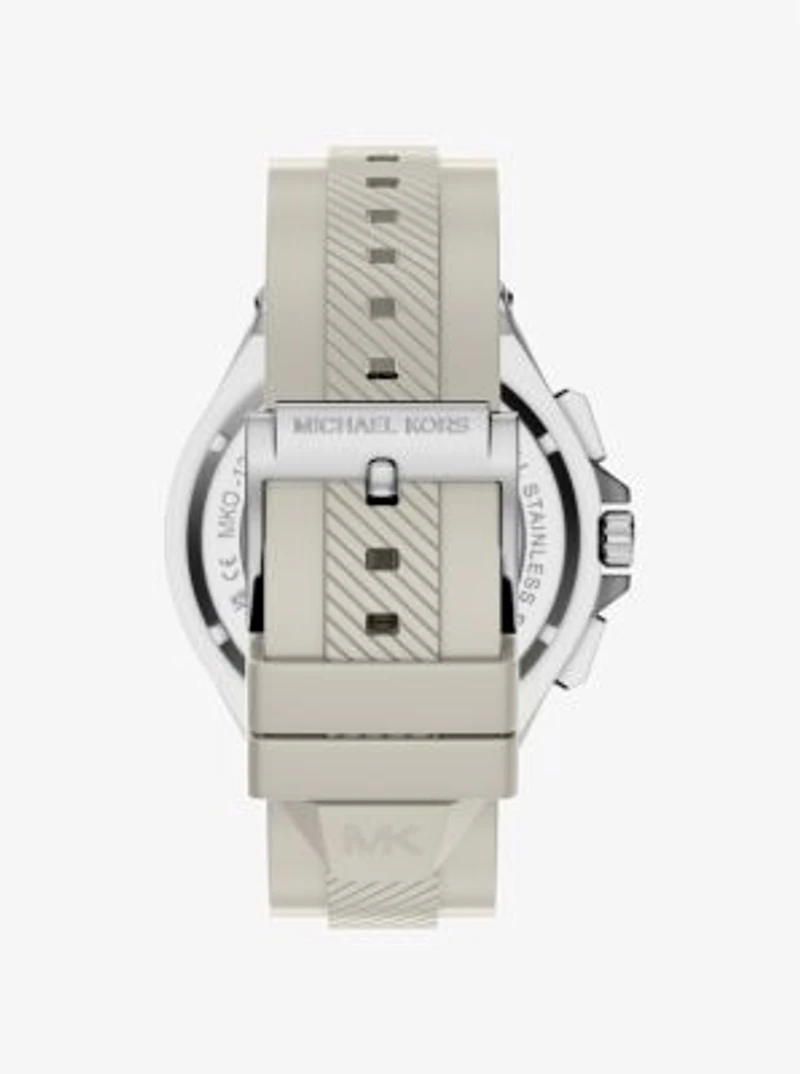 Oversized Lennox Silver-Tone and Silicone Watch