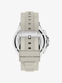 Oversized Lennox Silver-Tone and Silicone Watch