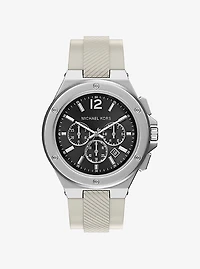 Oversized Lennox Silver-Tone and Silicone Watch