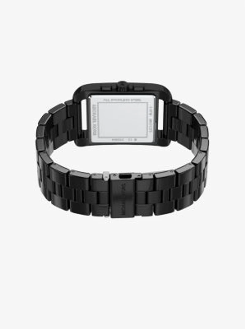 Oversized Monroe Black-Tone Watch