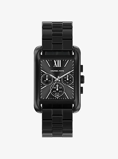 Oversized Monroe Black-Tone Watch