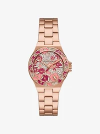 Mini Lennox Pavé Rose Gold-Tone Watch