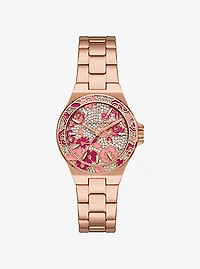 Mini Lennox Pavé Rose Gold-Tone Watch