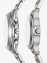 Aspyn His and Hers Pavé Two-Tone Watch Set