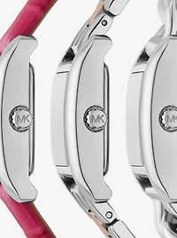 Petite Monroe Two-Tone and Crocodile-Embossed Leather Watch Strap Set