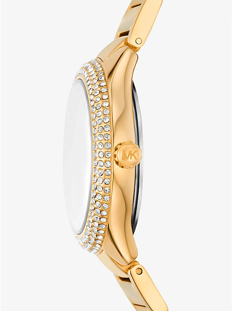 Mini Sylvia Pavé Gold-Tone Watch and Bracelet Gift Set