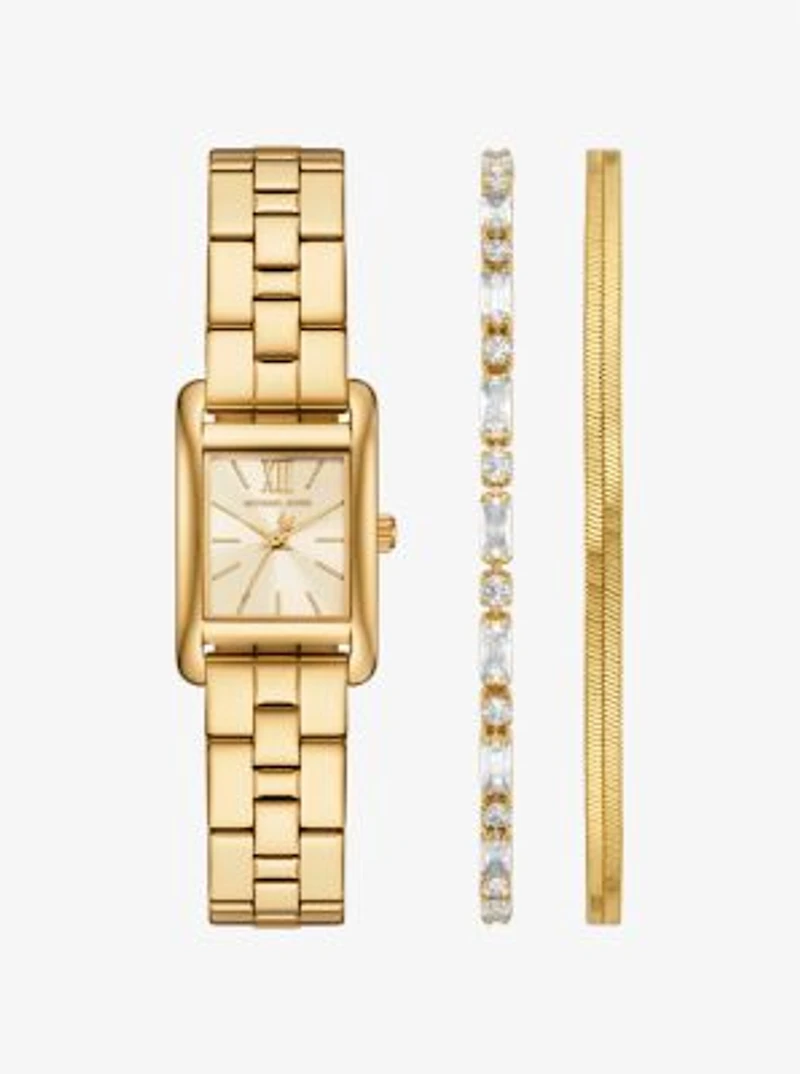 Mini Monroe Gold-Tone Watch and Jewelry Gift Set