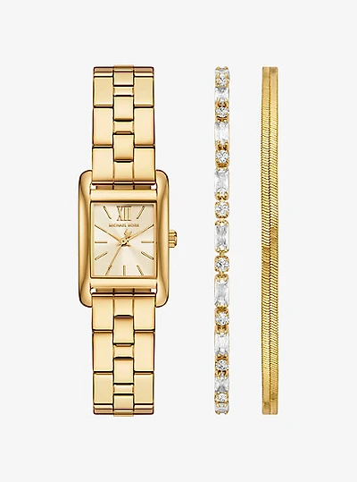 Mini Monroe Gold-Tone Watch and Jewelry Gift Set