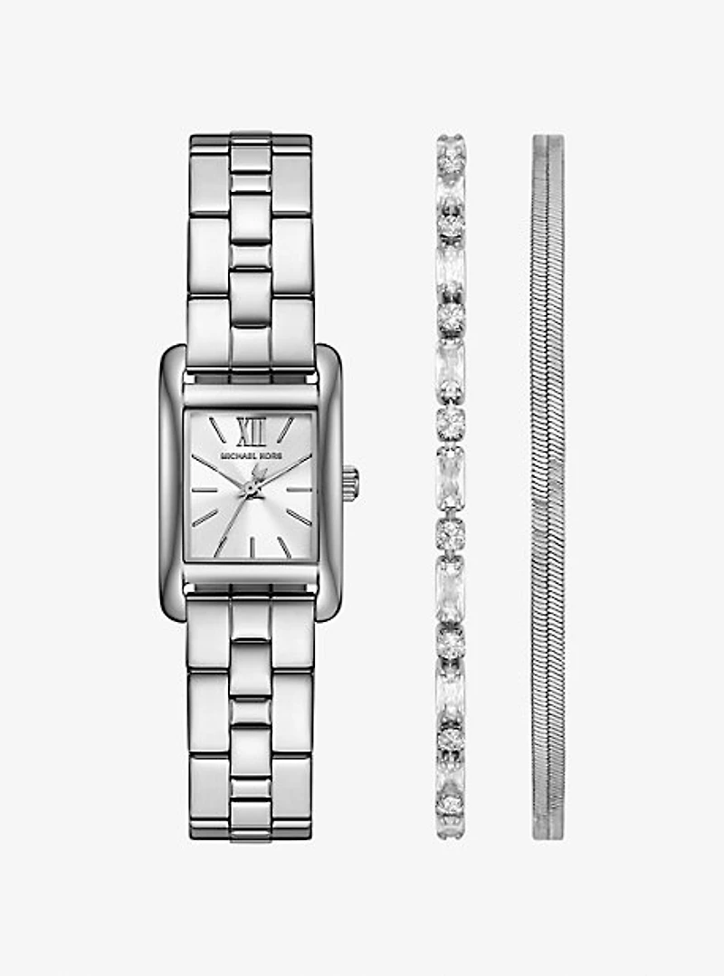 Mini Monroe Silver-Tone Watch and Jewelry Gift Set