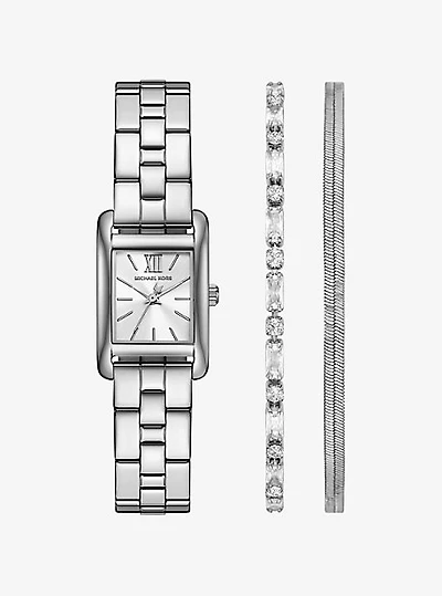 Mini Monroe Silver-Tone Watch and Jewelry Gift Set