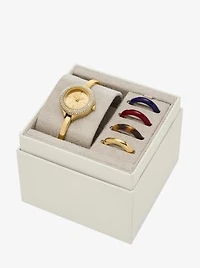 Mini Izzy Pavé Gold-Tone Watch and Interchangeable Bezel Set